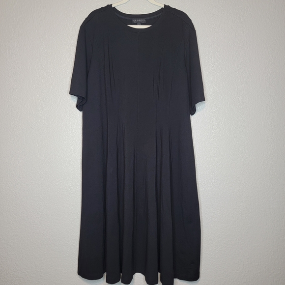 Eloquii Women's Black Plus Size Seam Detail Ponte Work Dress Size 18 - Picture 2 of 10